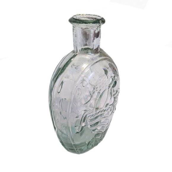 Vintage Thick Green Glass Bottle Embossed Eagle & Cornucopia Collectible - Picture 6 of 9